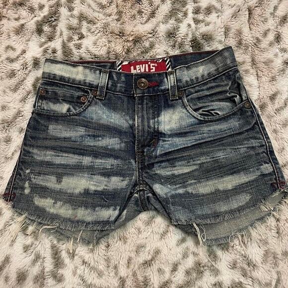 Levi’s 511 Distressed + Bleached Denim Shorts – Girls Size 12 Regular - Picture 1 of 5